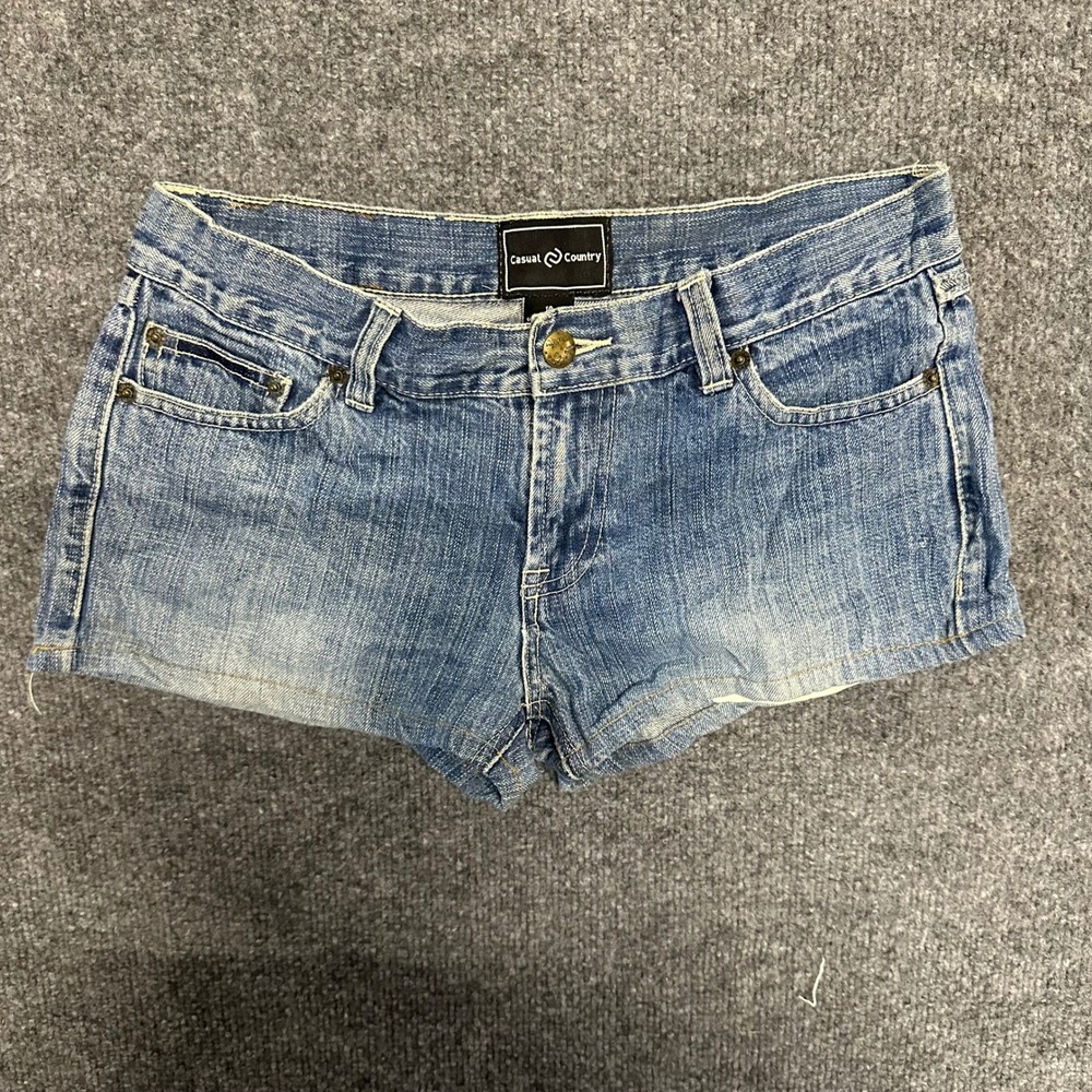 Casual Country Denim Shorts Womens Size 10 Blue Low Rise Mini Stretch Cotton